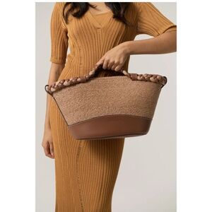 HELEN KAMINSKI Duna Woven Raffia Tote Bag In Nougat/sunset